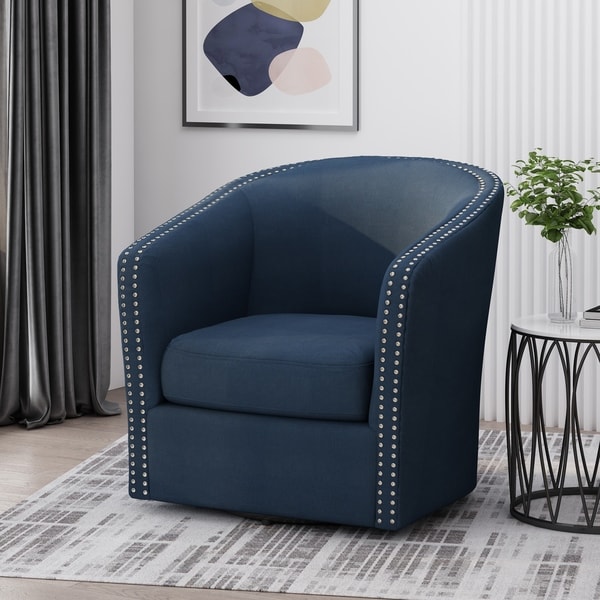 Maya Contemporary Fabric Swivel Chair by Christopher Knight Home - 30.25" W x 31.25" L x 31.25" H. Opens flyout.