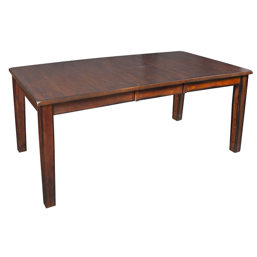 Overstock Wooden Dining Table with Butterfly Extendable Leaf and Sloped Edges, Brown
