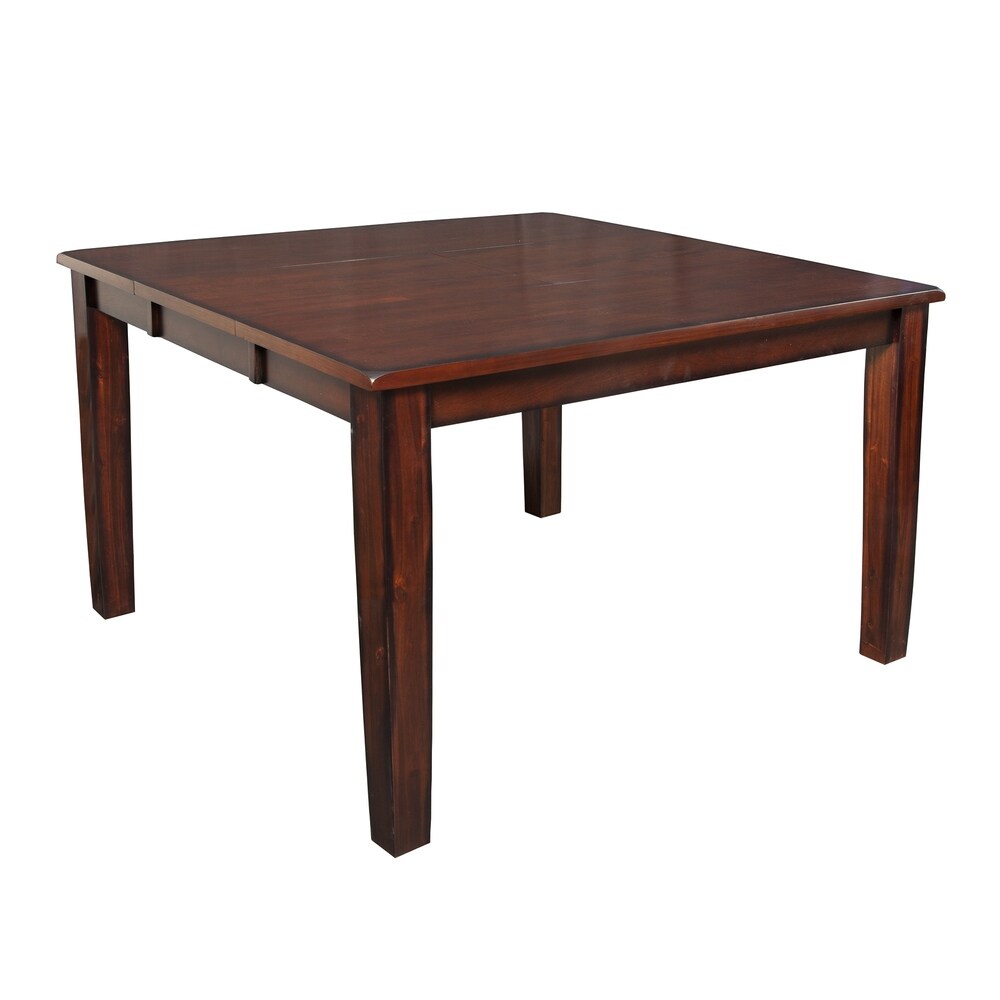 Overstock Wooden Pub Table with Butterfly Extendable Leaf and Sloped Edges, Brown