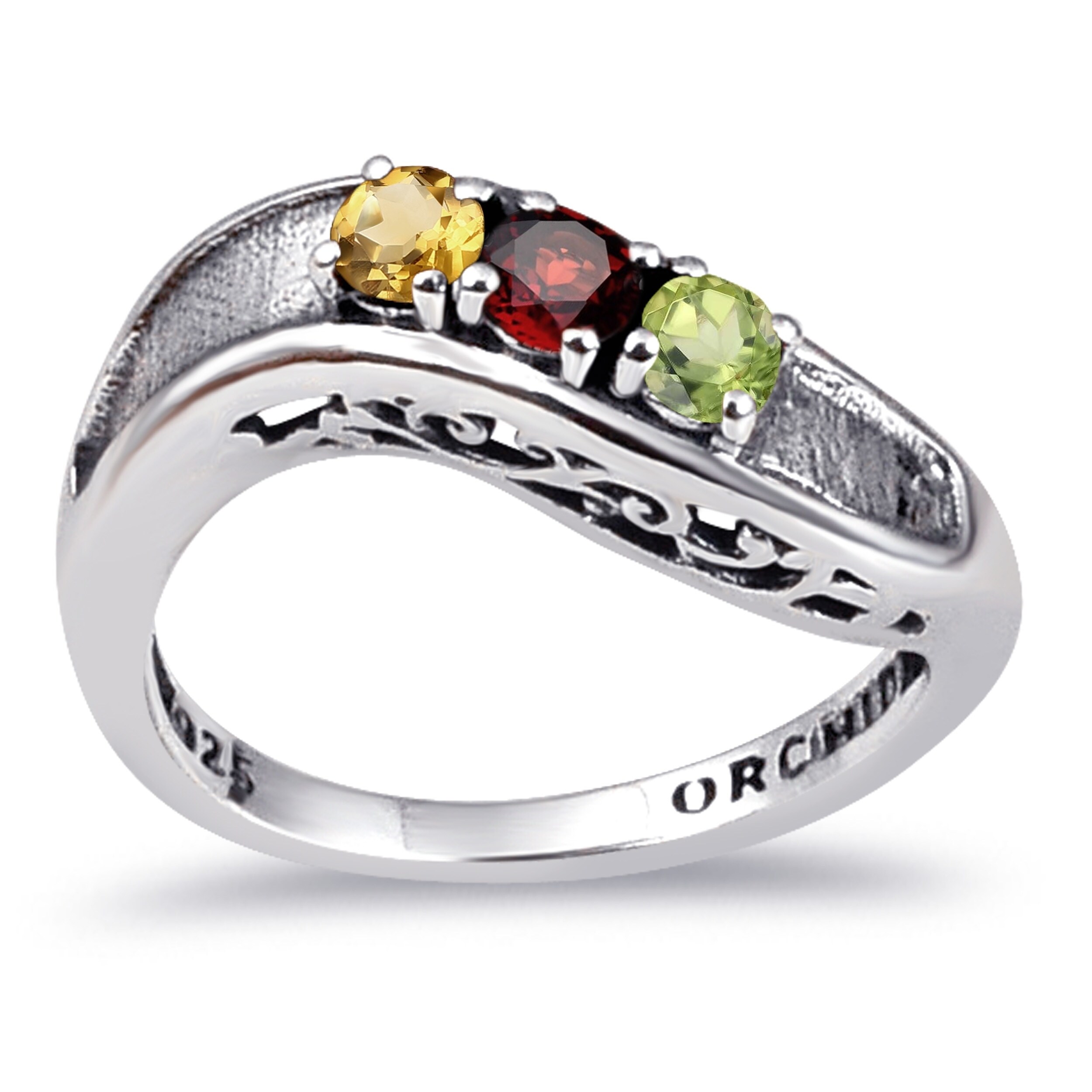 Citrine 925 Sterling Silver Rhodium-plated Swiss Blue Topaz Amethyst Peridot /& Garnet Bangle Bracelet