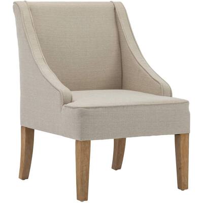 Accent Fabric Wingback Chair, Solid Wood Upholstered Armchairs