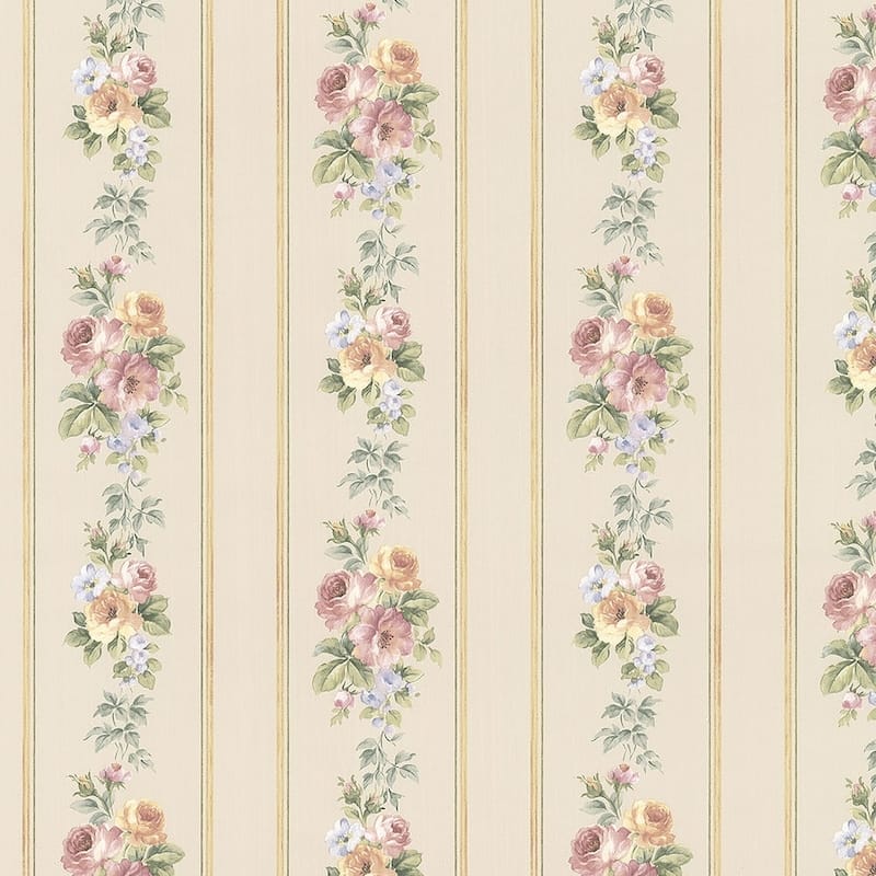 Small Rose Stripe Wallpaper