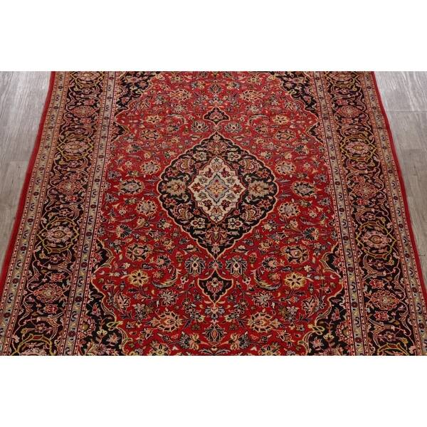 Shop Vintage Floral Kashan Persian Area Rug Handmade Red Living Room Carpet 7 11 X 11 7 On Sale Overstock