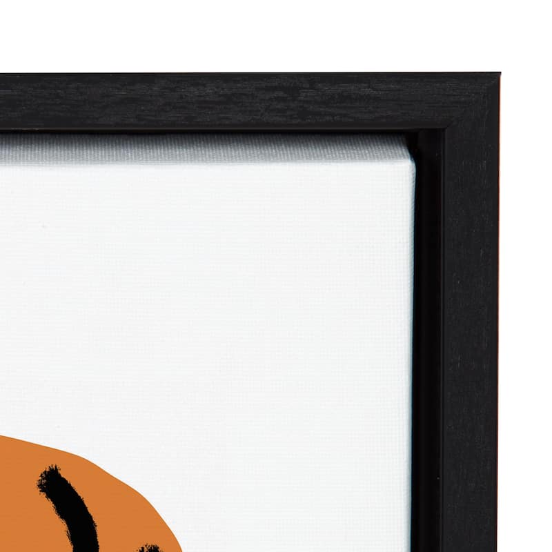 Kate and Laurel Sylvie Abstract Face Framed Canvas by Marcello Velho - Black