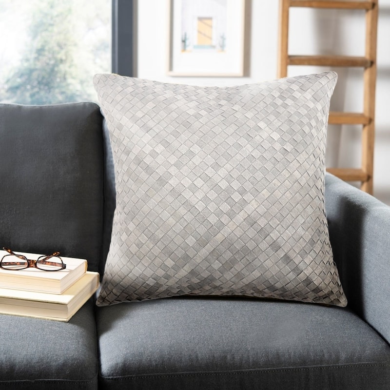 Pasargad Home Cowhide Decorative Throw Pillow, 18x18