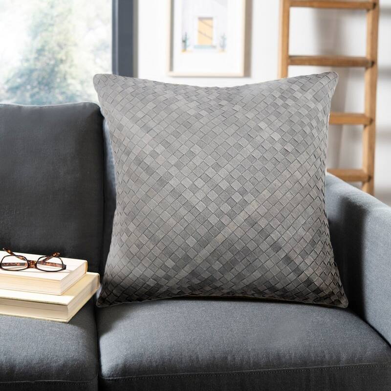 Pasargad Home Cowhide Decorative Throw Pillow, 18x18