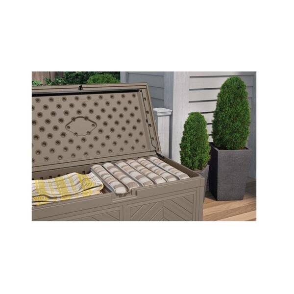 Hampton Bay 73 Gal. Grey Resin Wicker Outdoor Storage Deck Box with  Lockable Lid HBDB73G-SL - The Home Depot