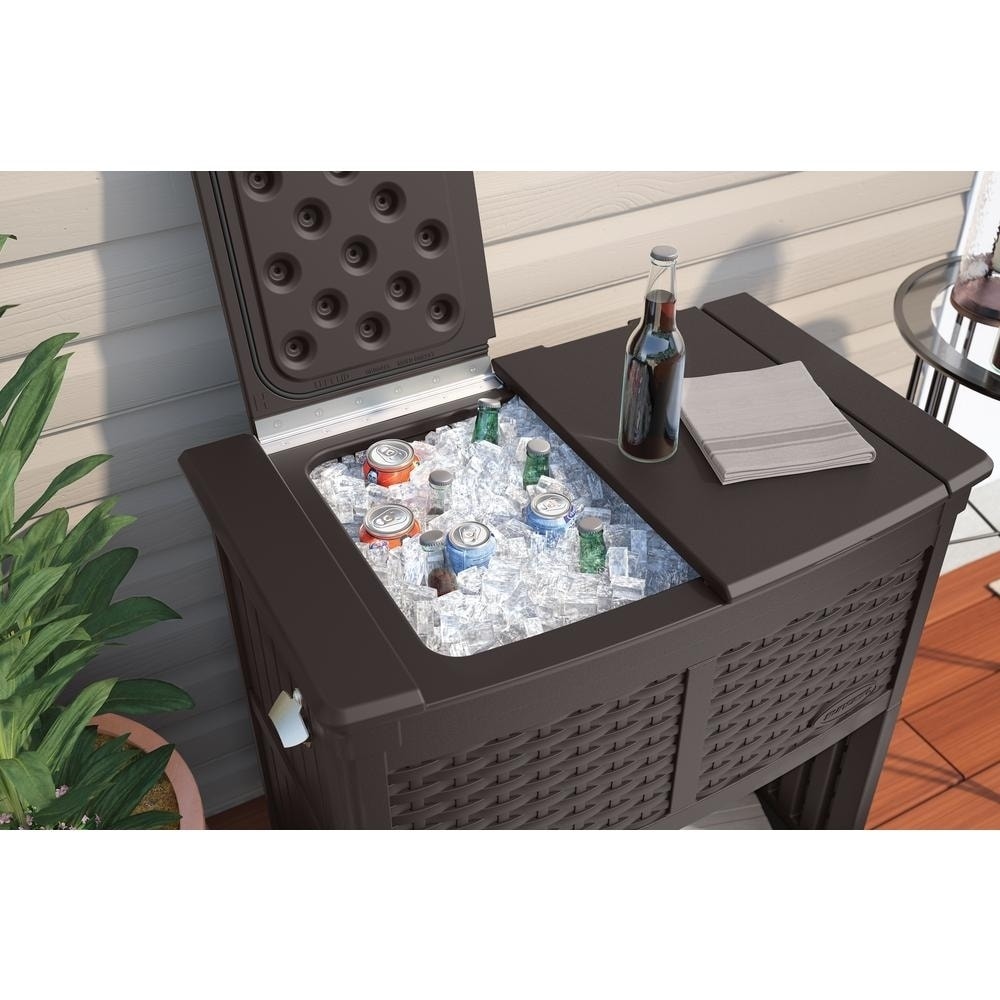 Suncast cooler best sale station with cabinet