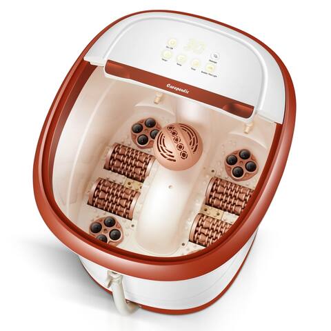 Carepeutic Touch Screen Water-Jet Foot and Leg Spa Massager, Brown/White