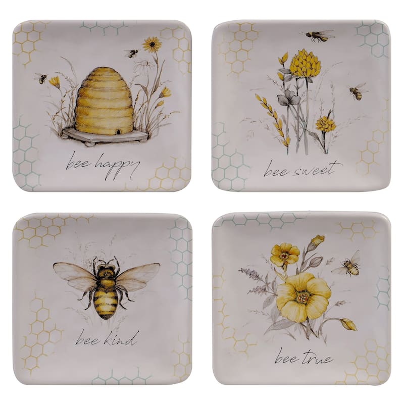 Certified International Bee Sweet 6-inch Canape/Luncheon Plates (Set of 4)