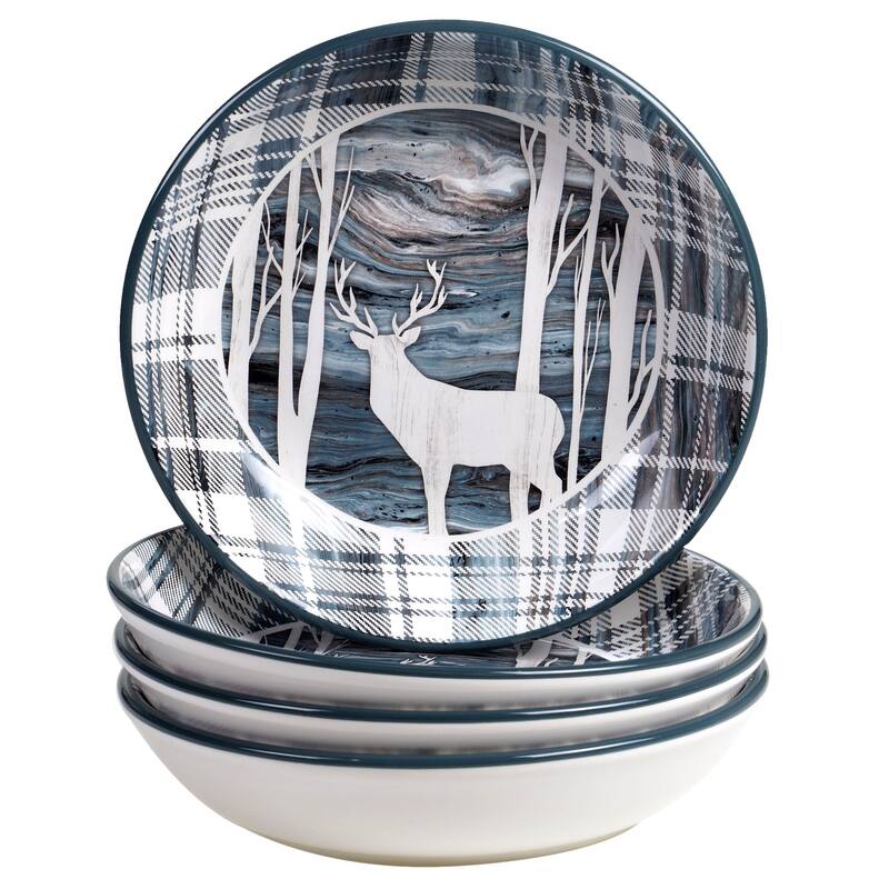 Certified International Fluidity Lodge 9-inch Soup/Pasta Bowls (Set of 4)