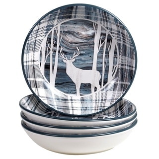 Certified International Fluidity Lodge 9-inch Soup/Pasta Bowls (Set of 4)