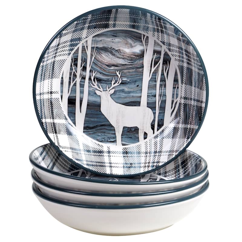 Certified International Fluidity Lodge 9-inch Soup/Pasta Bowls (Set of 4)