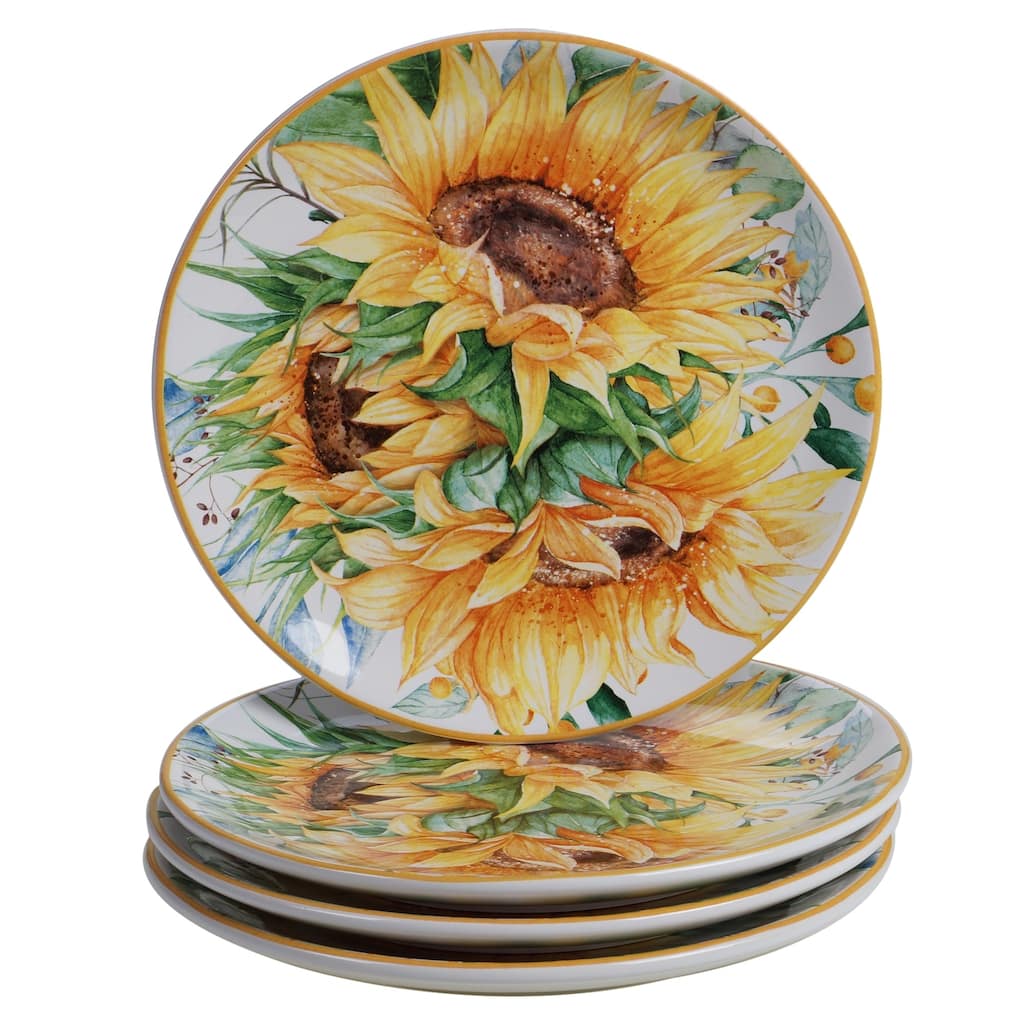 Certified International Sunflower Fields 9-inch Salad/Dessert Plates (Set of 4)