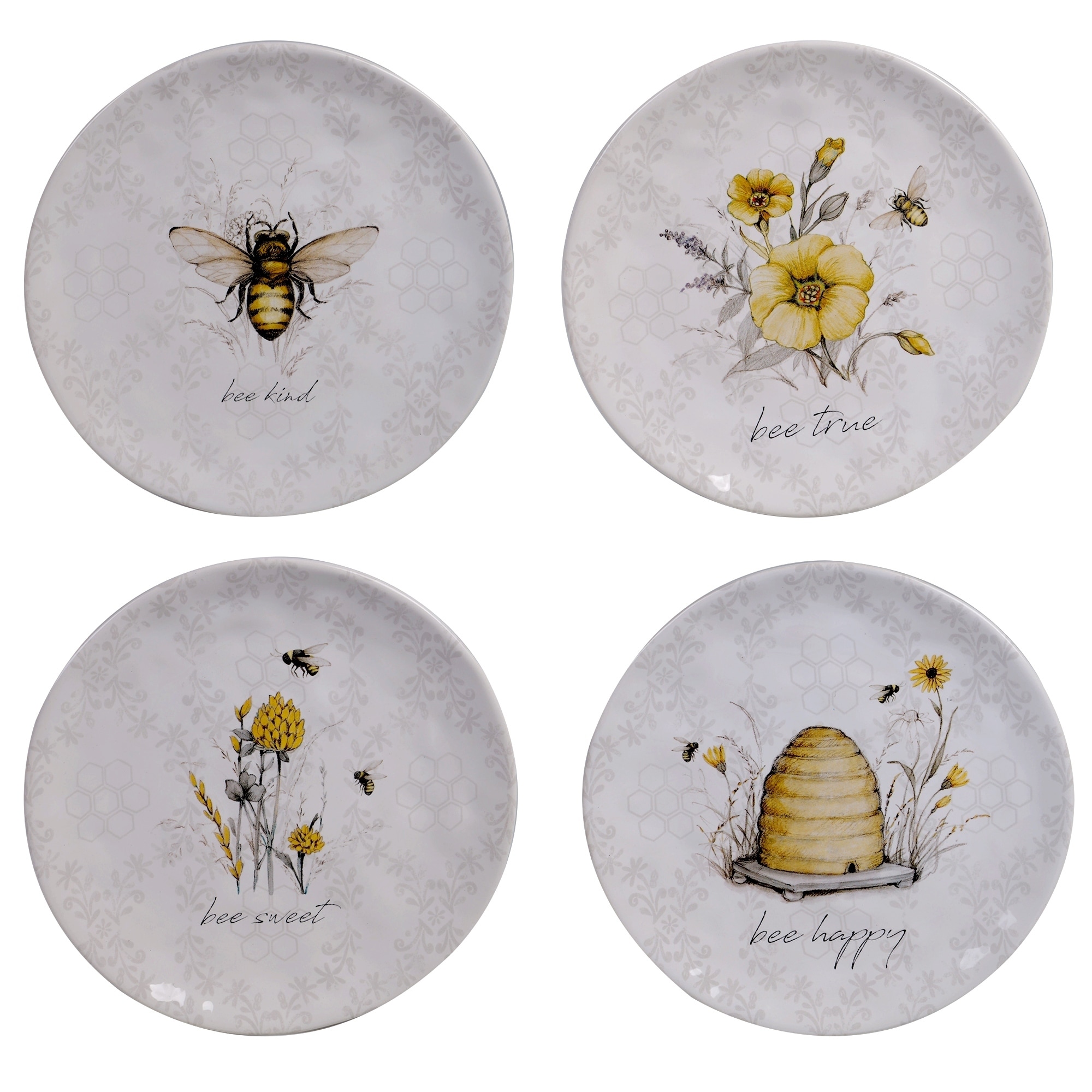 Certified International Bee Sweet 8.5-inch Salad/Dessert Plates (Set of 4)