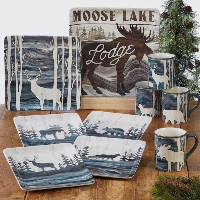 Certified International Fluidity Lodge 10.5-inch Dinner Plates (Set of 4)