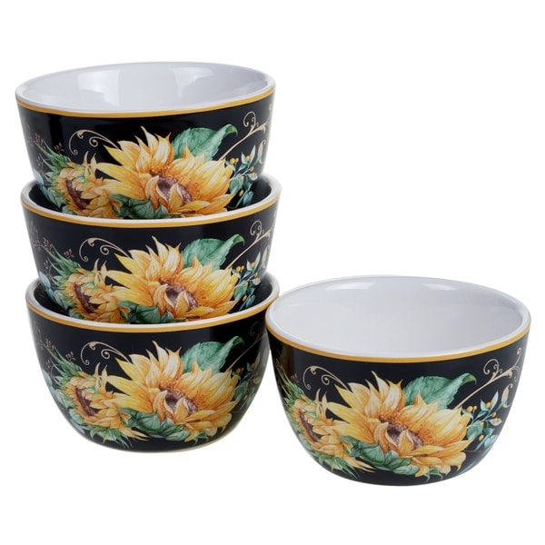 Service for 4,One Size Certified International Sunset Sunflower 16 pc Dinnerware Set Multicolored