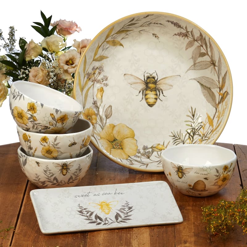 Certified International Bee Sweet 6-inch Ice Cream/Dessert Bowls (Set of 4)