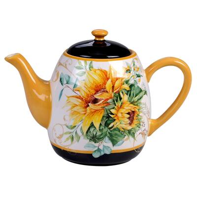 Certified International Sunflower Fields 40 oz. Teapot