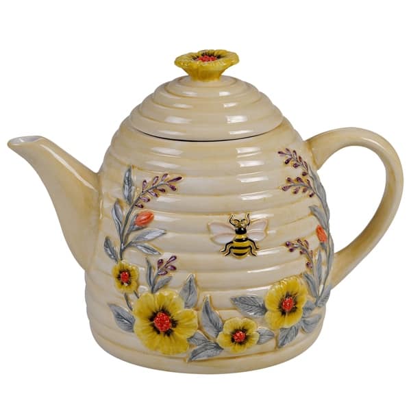 slide 2 of 2, Certified International Bee Sweet 32 oz. 3D Beehive Teapot