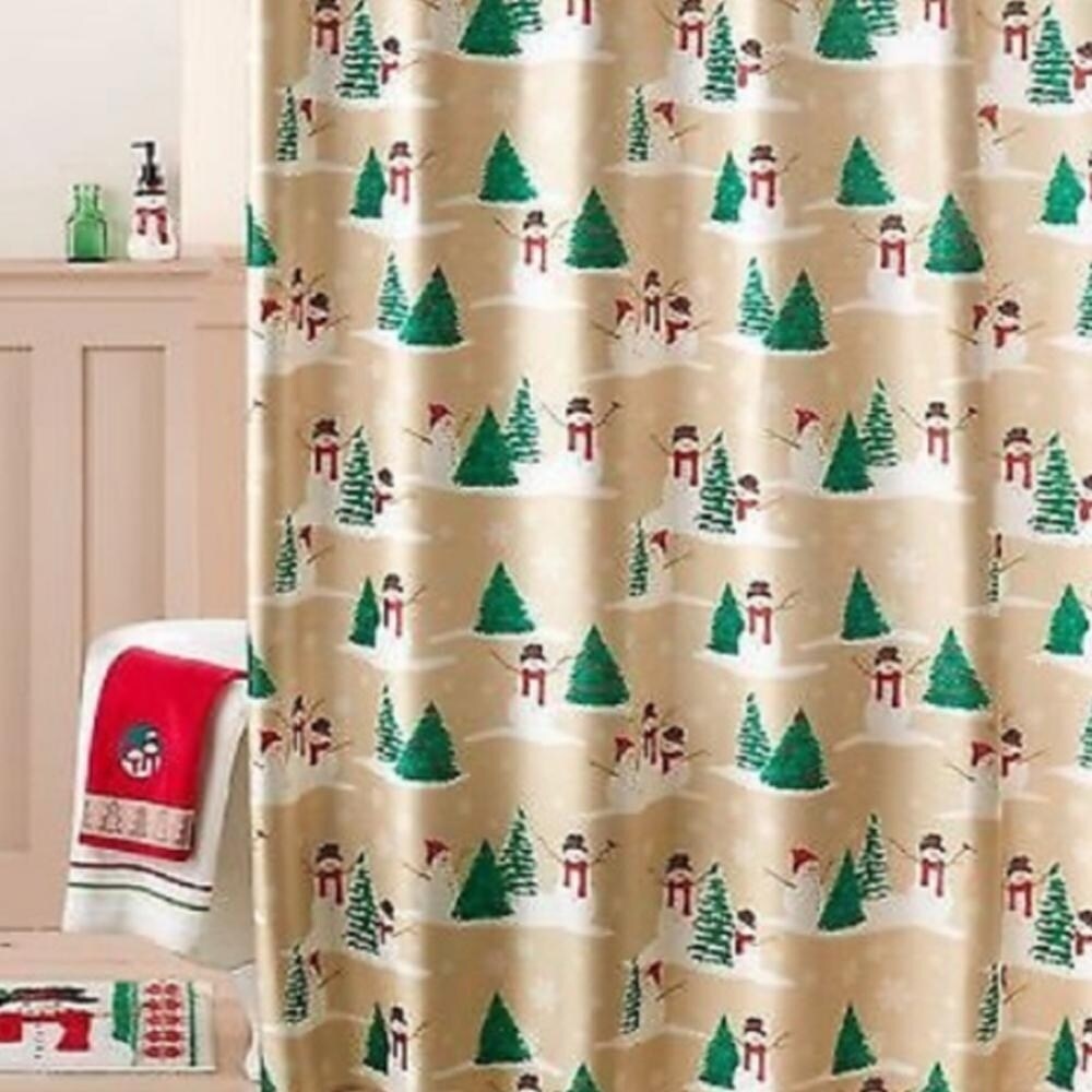 Details about   Christmas Santa Hat Cows Truck Wood Plank Waterproof Fabric Shower Curtain Set 