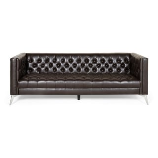 Galvin Contemporary Tufted 3 Seater Sofa by Christopher Knight Home - 88.00" W x 32.00" L x 30.00" H