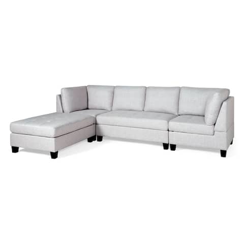 Findon Contemporary 4-seater Fabric Sectional by Christopher Knight Home