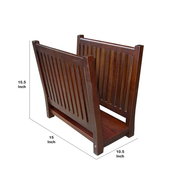 Mission Magazine Rack Wooden Magazine Rack with Mission Inspired Design, Cherry Brown - Bed ...