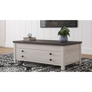 Dorrinson Casual Rect Lift Top Cocktail Table, White/Brown