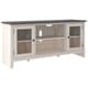 preview thumbnail 8 of 7, Dorrinson Casual Large TV Stand w/Fireplace Option, White/Brown