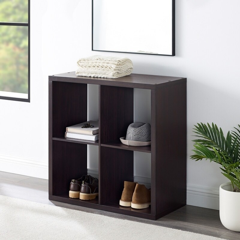 Shop Alaric 4 Cubby Storage Cabinet Overstock 30884446