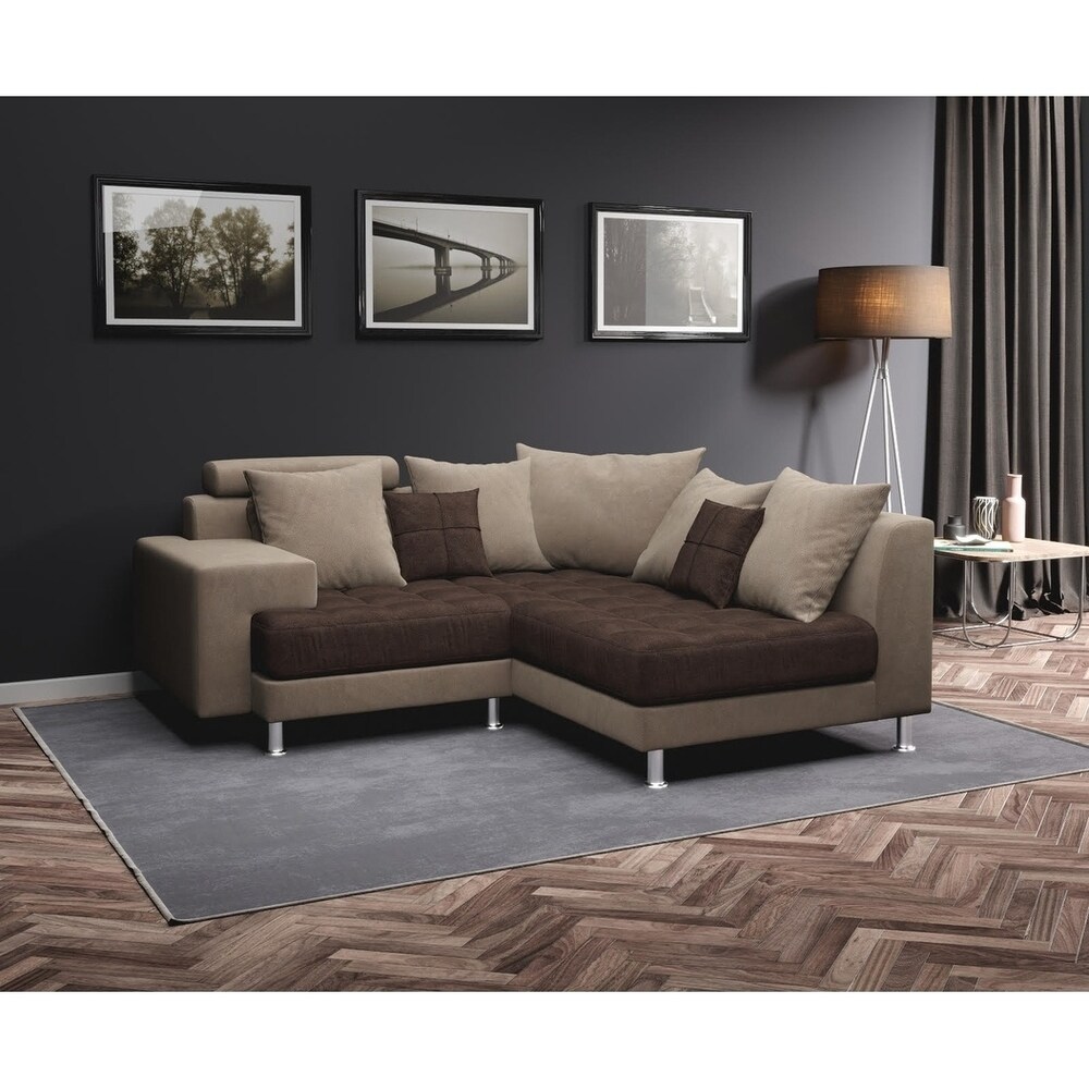 Details about   4-Piece Grey Microfiber Sectional Sofa Set S1107RG 