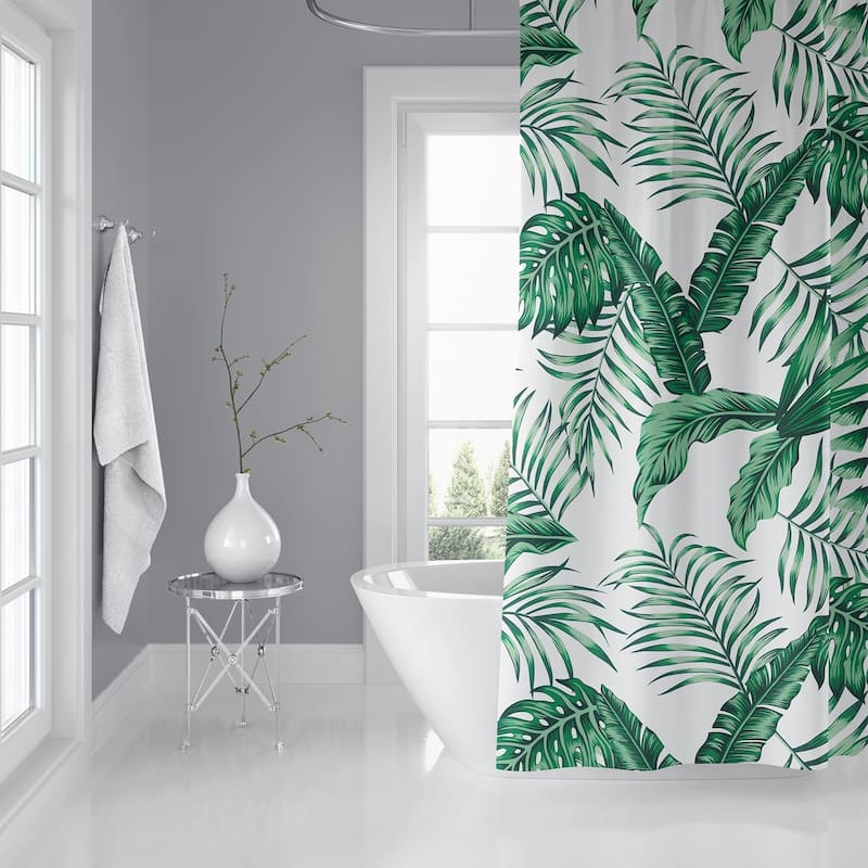 GREEN TROPICAL LEAVES Shower Curtain By Kavka Designs - Bed Bath ...