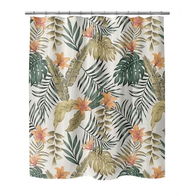 TROPICAL LEAVES and FLOWERS Shower Curtain by Kavka Designs