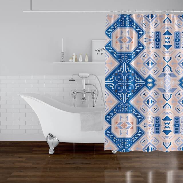 ABADEH BLUE and GREY Shower Curtain by Kavka Designs