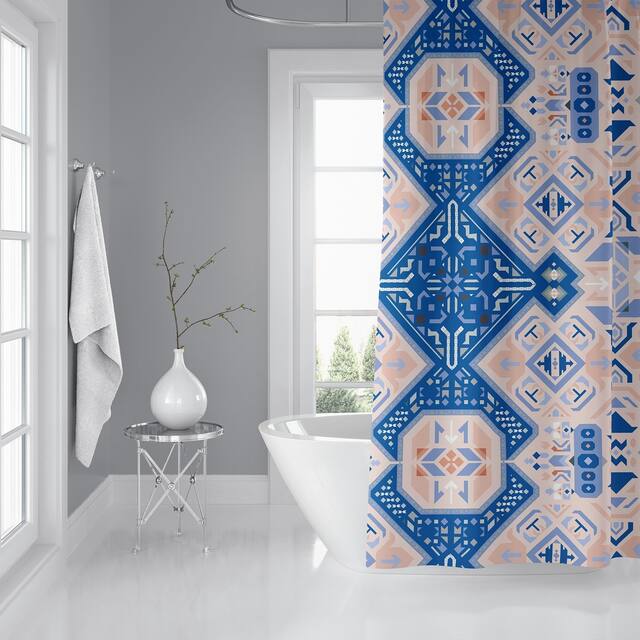 ABADEH BLUE and GREY Shower Curtain by Kavka Designs