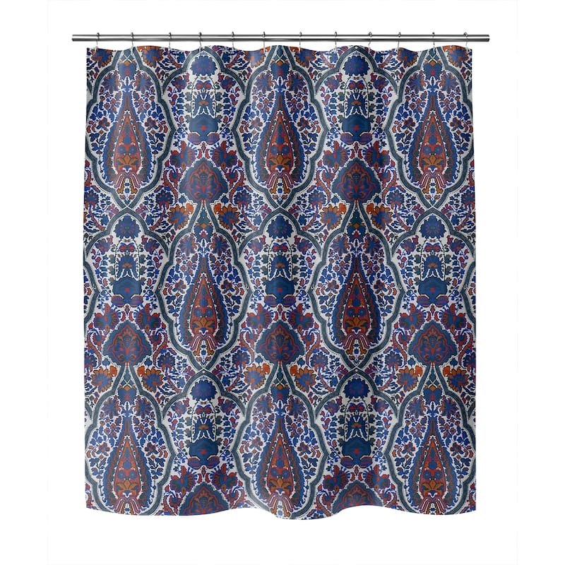 KIRMAN BLUE AND ORANGE Shower Curtain By Kavka Designs - Bed Bath ...