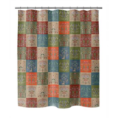 SCANDINAVIAN PATCHWORK TUSCAN TONES Shower Curtain by Kavka Designs