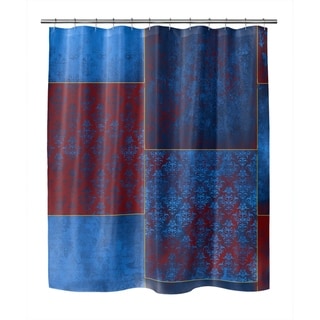 ECLECTIC BOHEMIAN PATCHWORK BLUE AND RED Shower Curtain By Kavka ...