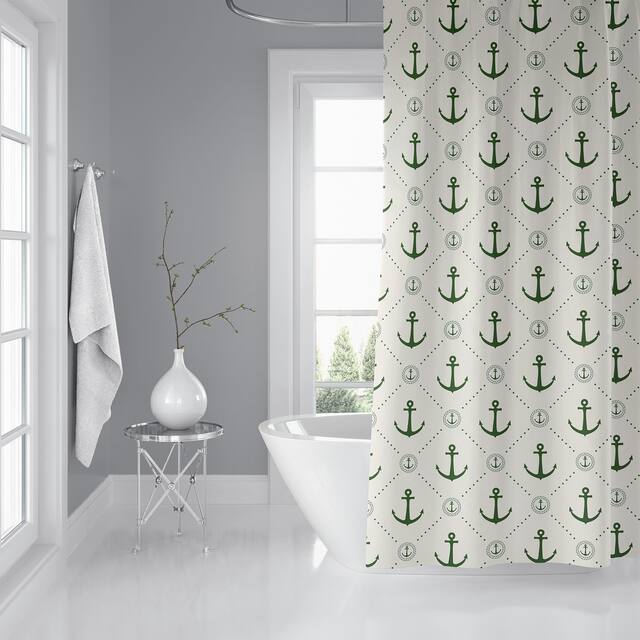 ANCHOR CHIEF KELLY GREEN Shower Curtain by Kavka Designs
