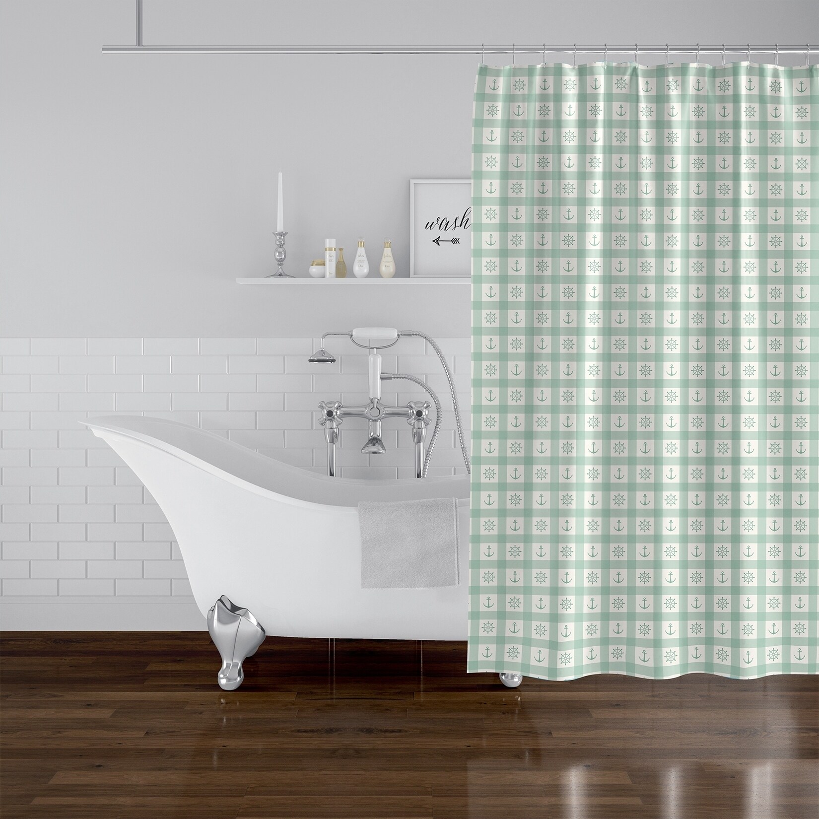 Mint shower deals curtain