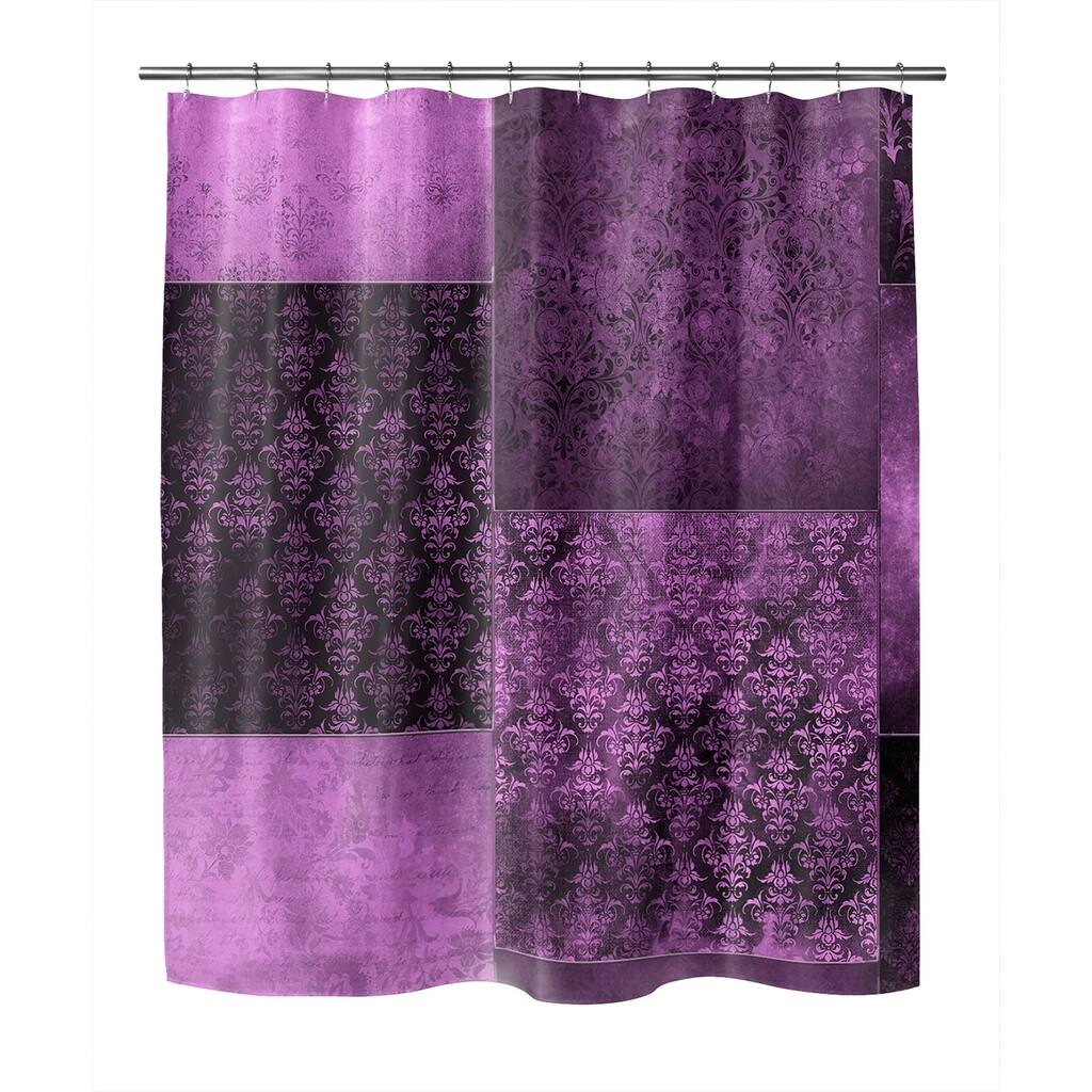 ECLECTIC BOHEMIAN PATCHWORK EGGPLANT AND MAUVE Shower Curtain By Kavka Designs