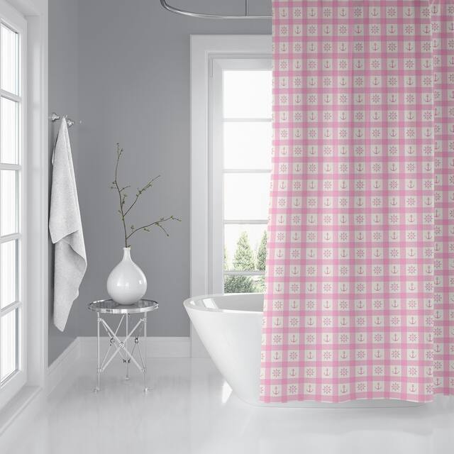 ANCHOR GALORE PINK Shower Curtain by Kavka Designs