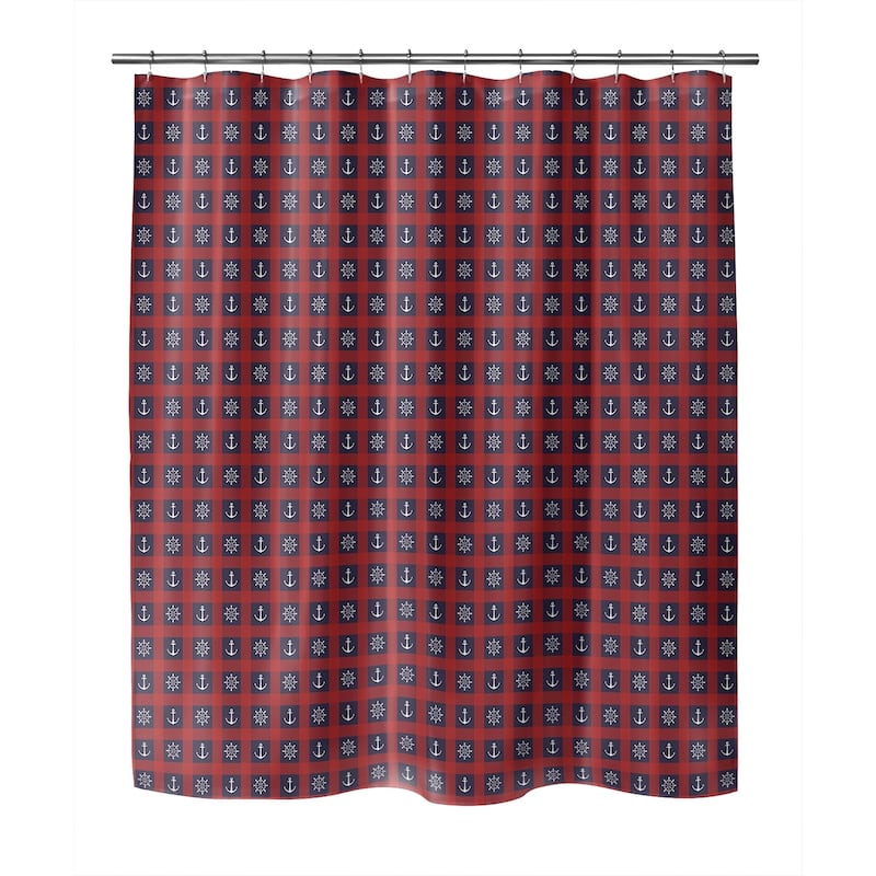 ANCHOR GALORE NAVY and RED Shower Curtain by Kavka Designs