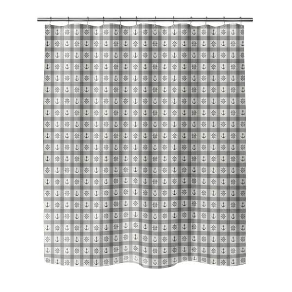 Anchor Galore Grey Shower Curtain By Kavka Designs On Sale Overstock 30884792 71x74