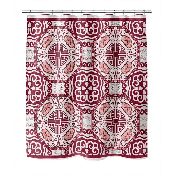 burgundy and grey shower curtain