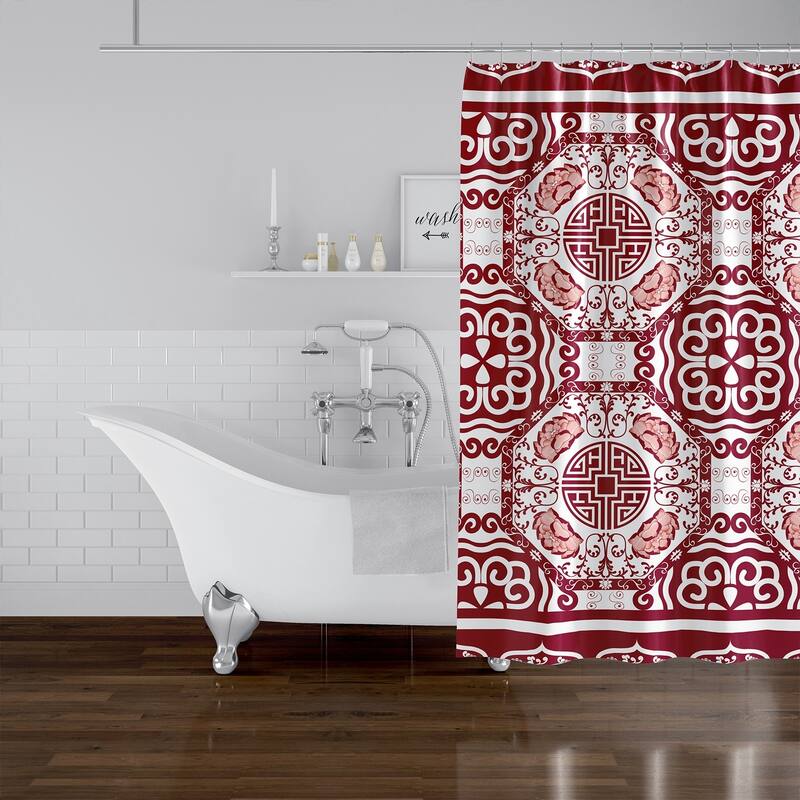 LASHA BURGUNDY Shower Curtain By Kavka Designs Bed Bath & Beyond