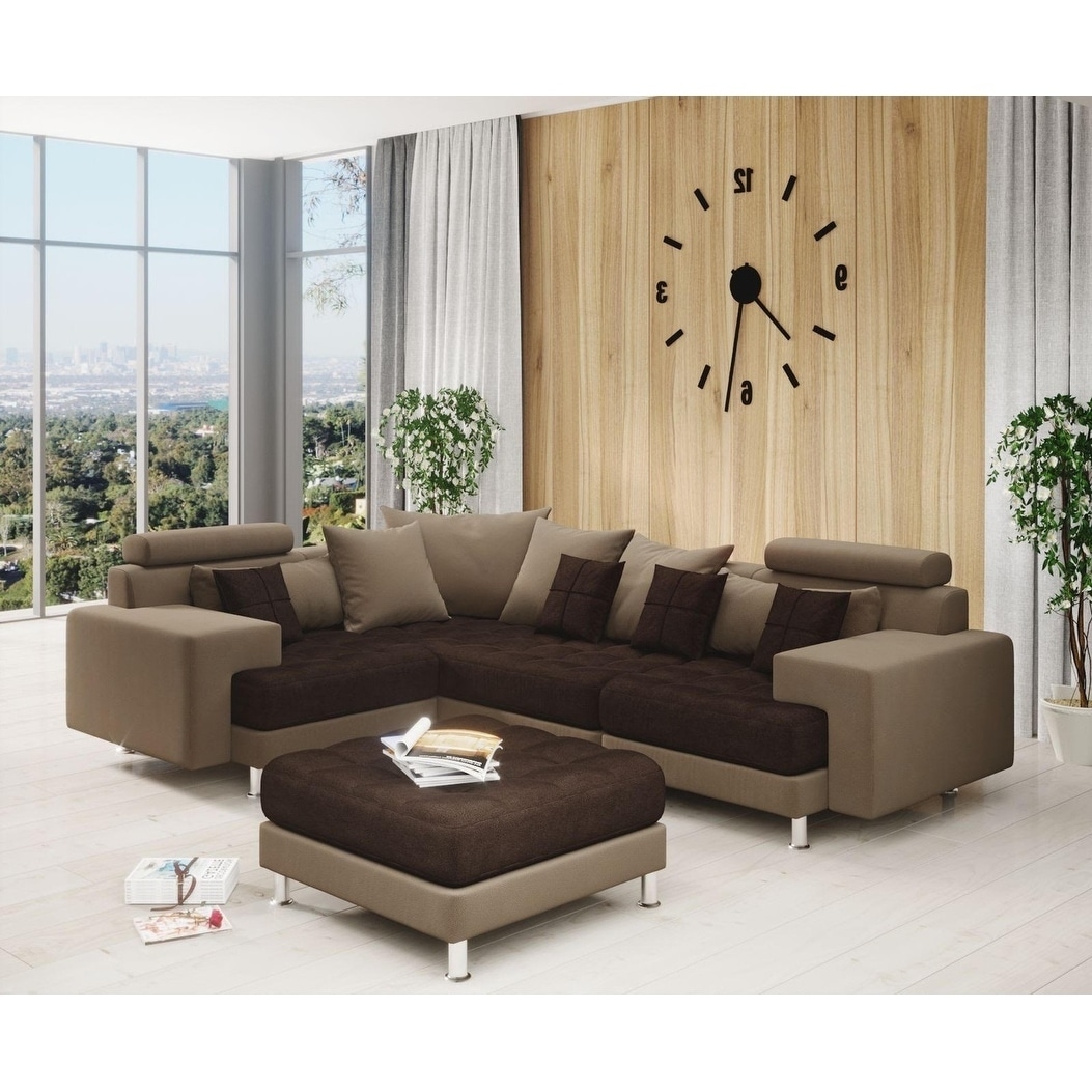 Two tone store microfiber sectional