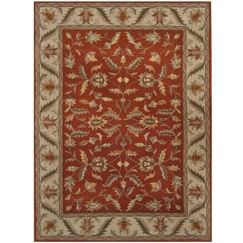 Handmade Isfahan Wool Rug (India) - 8' x 11'