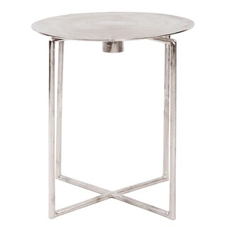 Allan Andrews Raw Silver Round Spiral Top Accent Table